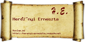 Herényi Erneszta névjegykártya